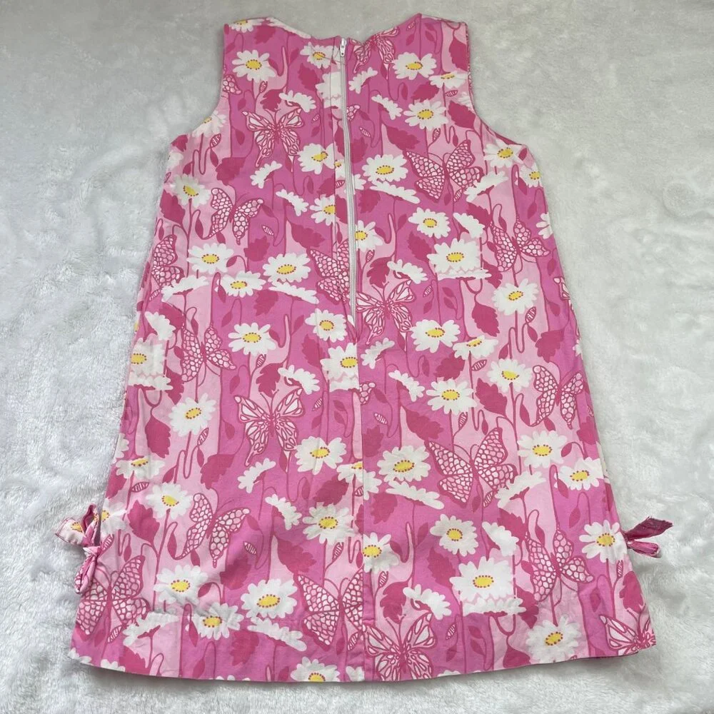Vintage Lilly Pulitzer Classic Shift Dress‎ Girls Size 7 White Label 100% Cotton